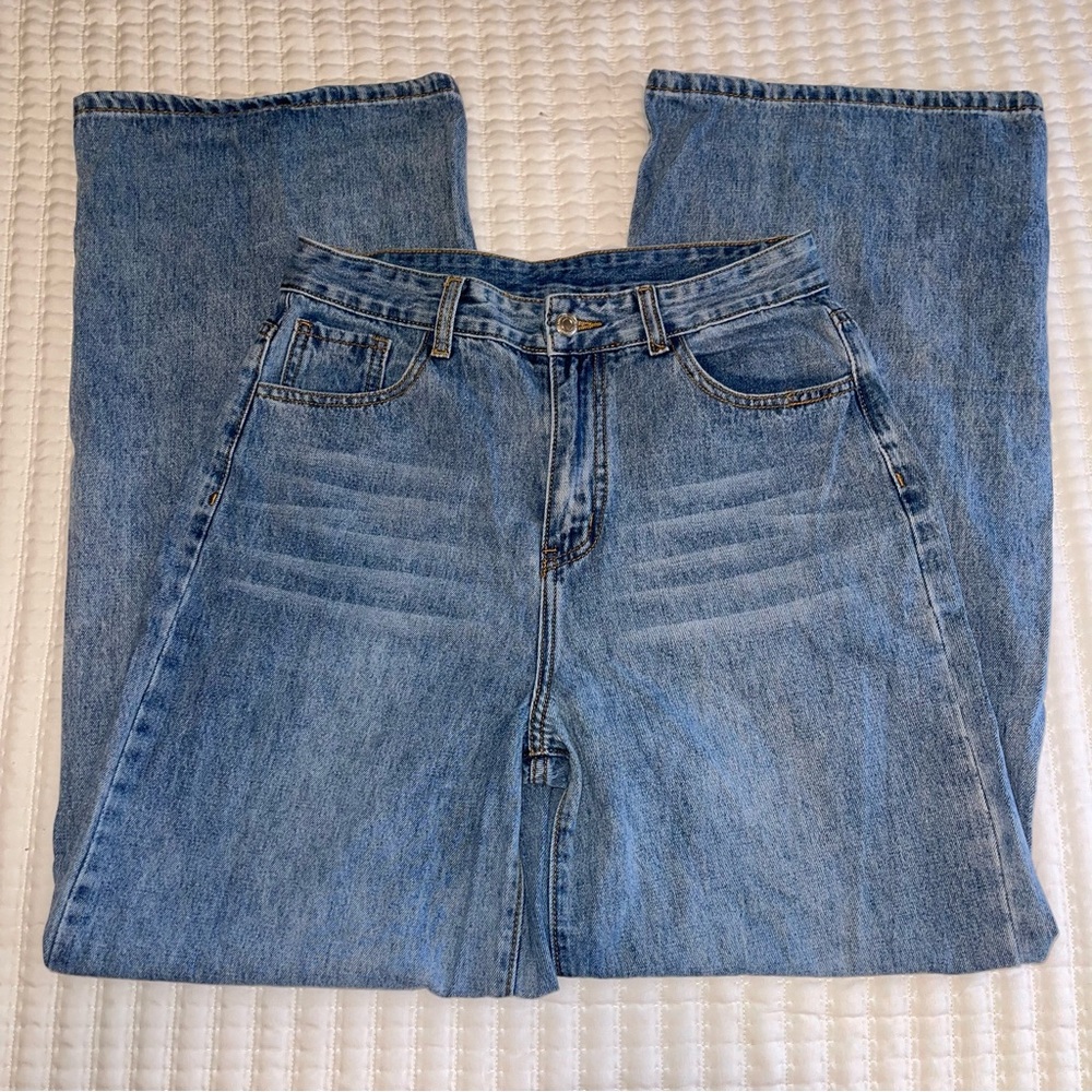 SHEIN Light Blue Straight Leg Jeans